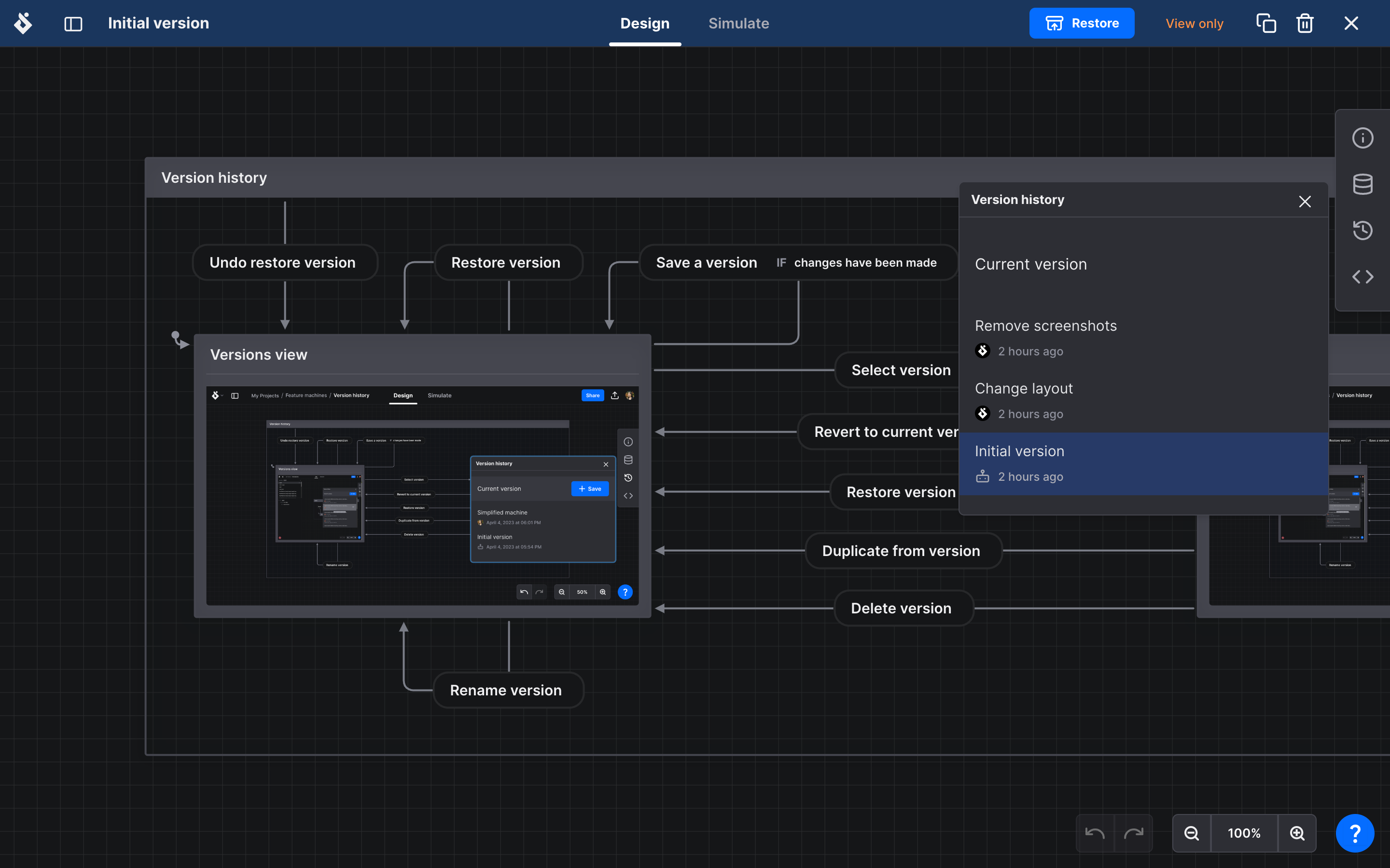 A version previewed in the Editor which highlights the top bar to show you’re in preview mode.